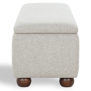 Safavieh Lucija Boucle Upholstered Storage Bench Wood Frame Foam Seat for Bedroom Entryway TAN SFV5153A
