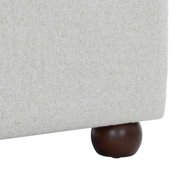 Safavieh Lucija Boucle Upholstered Storage Bench Wood Frame Foam Seat for Bedroom Entryway TAUPE SFV5153B