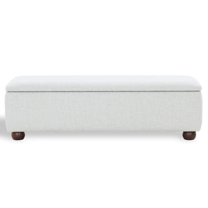 Safavieh Lucija Boucle Upholstered Storage Bench Wood Frame Foam Seat for Bedroom Entryway TAUPE SFV5153B