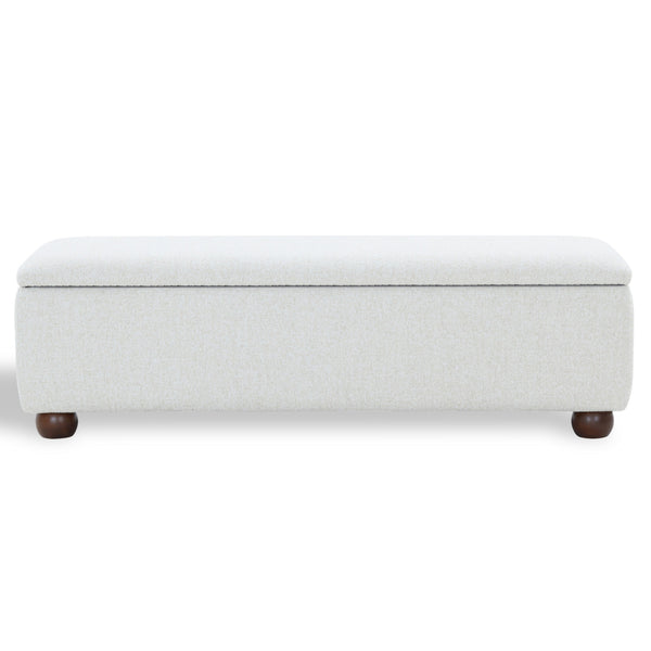 Safavieh Lucija Boucle Upholstered Storage Bench Wood Frame Foam Seat for Bedroom Entryway TAUPE SFV5153B
