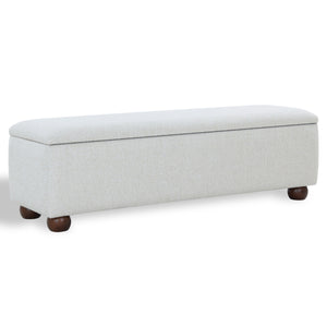 Safavieh Lucija Boucle Upholstered Storage Bench Wood Frame Foam Seat for Bedroom Entryway TAUPE SFV5153B