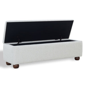 Safavieh Lucija Boucle Upholstered Storage Bench Wood Frame Foam Seat for Bedroom Entryway TAUPE SFV5153B