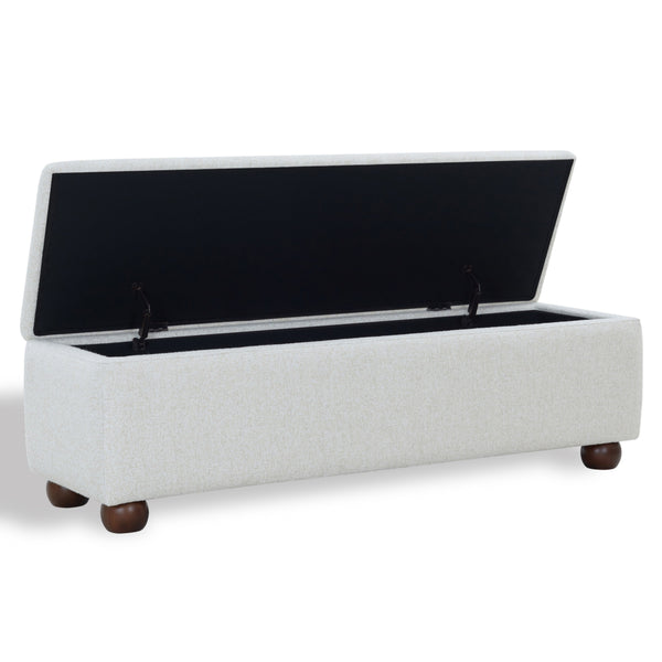 Safavieh Lucija Boucle Upholstered Storage Bench Wood Frame Foam Seat for Bedroom Entryway TAUPE SFV5153B