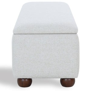 Safavieh Lucija Boucle Upholstered Storage Bench Wood Frame Foam Seat for Bedroom Entryway TAUPE SFV5153B