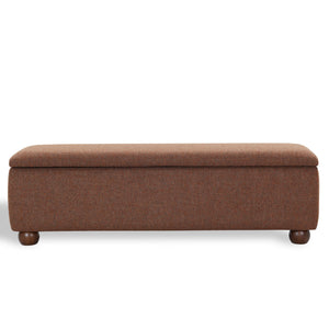 Safavieh Lucija Boucle Upholstered Storage Bench Wood Frame Foam Seat for Bedroom Entryway BURNT ORANGE SFV5153C