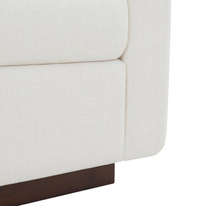 Safavieh Joanndria Fabric Upholstered Bench with Walnut Wood Legs for Bedroom or Entryway WHITE / WALNUT SFV5154A