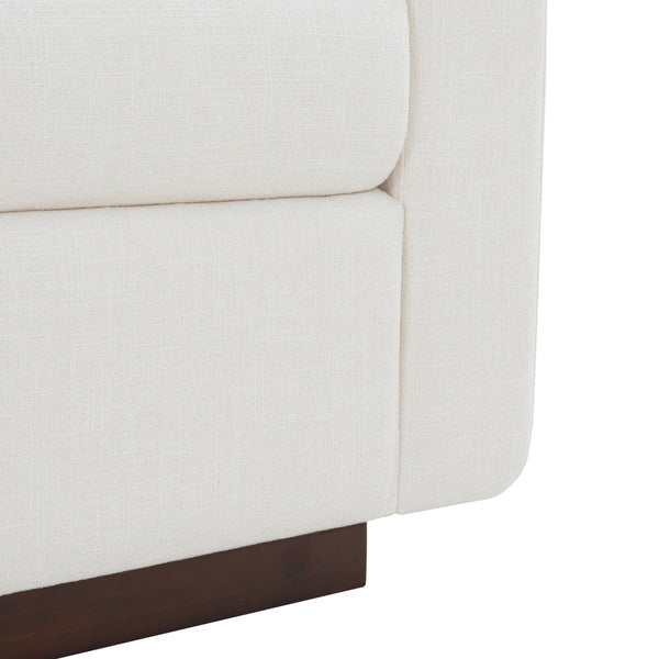 Safavieh Joanndria Fabric Upholstered Bench with Walnut Wood Legs for Bedroom or Entryway WHITE / WALNUT SFV5154A