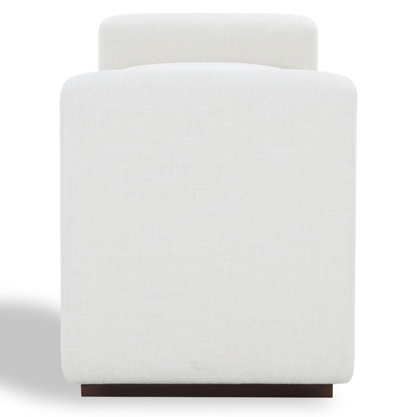 Safavieh Joanndria Fabric Upholstered Bench with Walnut Wood Legs for Bedroom or Entryway WHITE / WALNUT SFV5154A