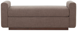 Safavieh Joanndria Fabric Upholstered Bench with Walnut Wood Legs for Bedroom or Entryway BROWN / WALNUT SFV5154B