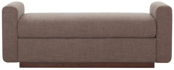 Safavieh Joanndria Fabric Upholstered Bench with Walnut Wood Legs for Bedroom or Entryway BROWN / WALNUT SFV5154B