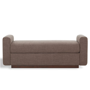 Safavieh Joanndria Fabric Upholstered Bench with Walnut Wood Legs for Bedroom or Entryway BROWN / WALNUT SFV5154B