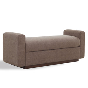 Safavieh Joanndria Fabric Upholstered Bench with Walnut Wood Legs for Bedroom or Entryway BROWN / WALNUT SFV5154B