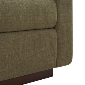 Safavieh Joanndria Fabric Upholstered Bench with Walnut Wood Legs for Bedroom or Entryway OLIVE GREEN / WALNUT SFV5154C