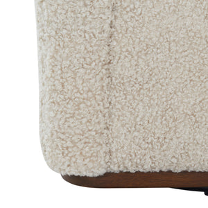 Safavieh Galloway Wingback Swivel Accent Chair Plush Teddy Fabric Over Rubberwood Frame OFF WHITE SFV5155B