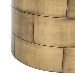 Safavieh FLORENCIA Round Side Table – Antique Brass Finish with Marble Top for Modern Elegance & Style SFV5525A