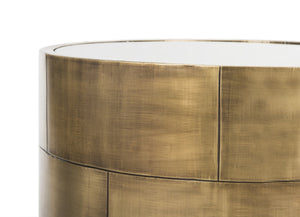 Safavieh FLORENCIA Round Side Table – Antique Brass Finish with Marble Top for Modern Elegance & Style SFV5525A