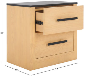 Safavieh Abbianna Black Marble Top Nightstand Natural / Black SFV5537A