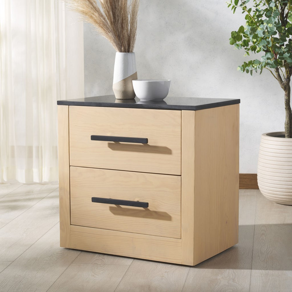 Safavieh Abbianna Black Marble Top Nightstand Natural / Black SFV5537A