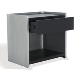 Safavieh Ottawa Wood And Aluminum Nightstand Black / Silver SFV5538A