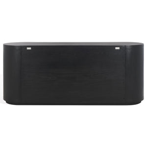 Safavieh Lauryn Wood Oval Dresser - Stylish Pine Wood Design With Mild Steel Accents For Modern Charm And Functionality Black Wood ,Metal Sfv5539b