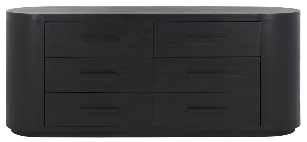 Safavieh Lauryn Wood Oval Dresser - Stylish Pine Wood Design With Mild Steel Accents For Modern Charm And Functionality Black Wood ,Metal Sfv5539b