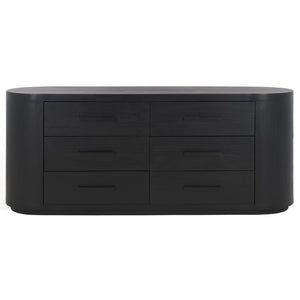 Safavieh Lauryn Wood Oval Dresser - Stylish Pine Wood Design With Mild Steel Accents For Modern Charm And Functionality Black Wood ,Metal Sfv5539b