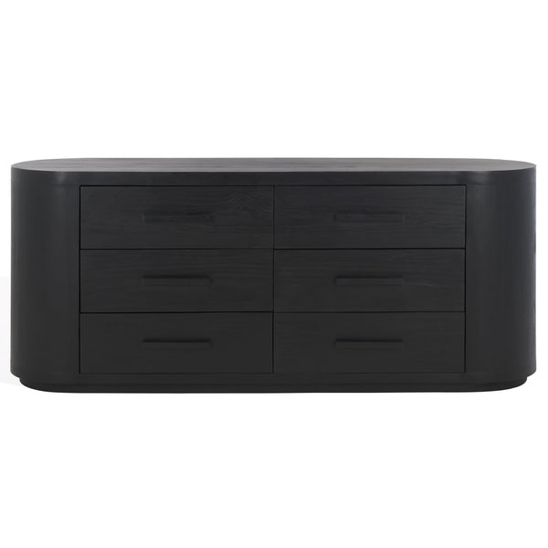 Safavieh Lauryn Wood Oval Dresser - Stylish Pine Wood Design With Mild Steel Accents For Modern Charm And Functionality Black Wood ,Metal Sfv5539b