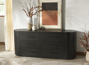 Safavieh Lauryn Wood Oval Dresser - Stylish Pine Wood Design With Mild Steel Accents For Modern Charm And Functionality Black Wood ,Metal Sfv5539b