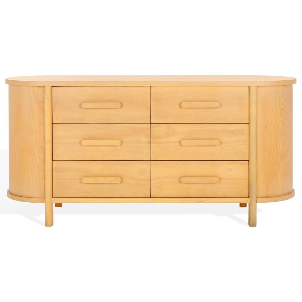 Safavieh DARRYNN Wood Dresser - Rustic Natural Pine Storage Solution for Farmhouse & Coastal Bedrooms SFV5540A