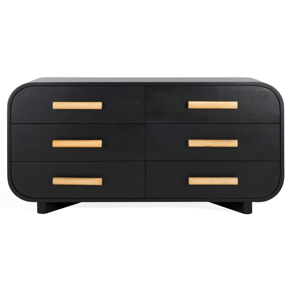Safavieh PETERSON Wood Dresser – Stylish Black & Natural Finish for Contemporary Bedroom Storage & Decor SFV5541A