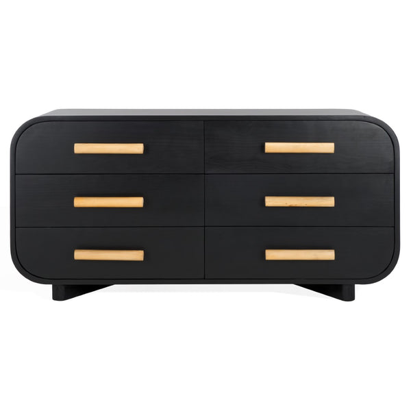 black and natural wood dresser Safavieh Couture Peterson Wood Dresser
