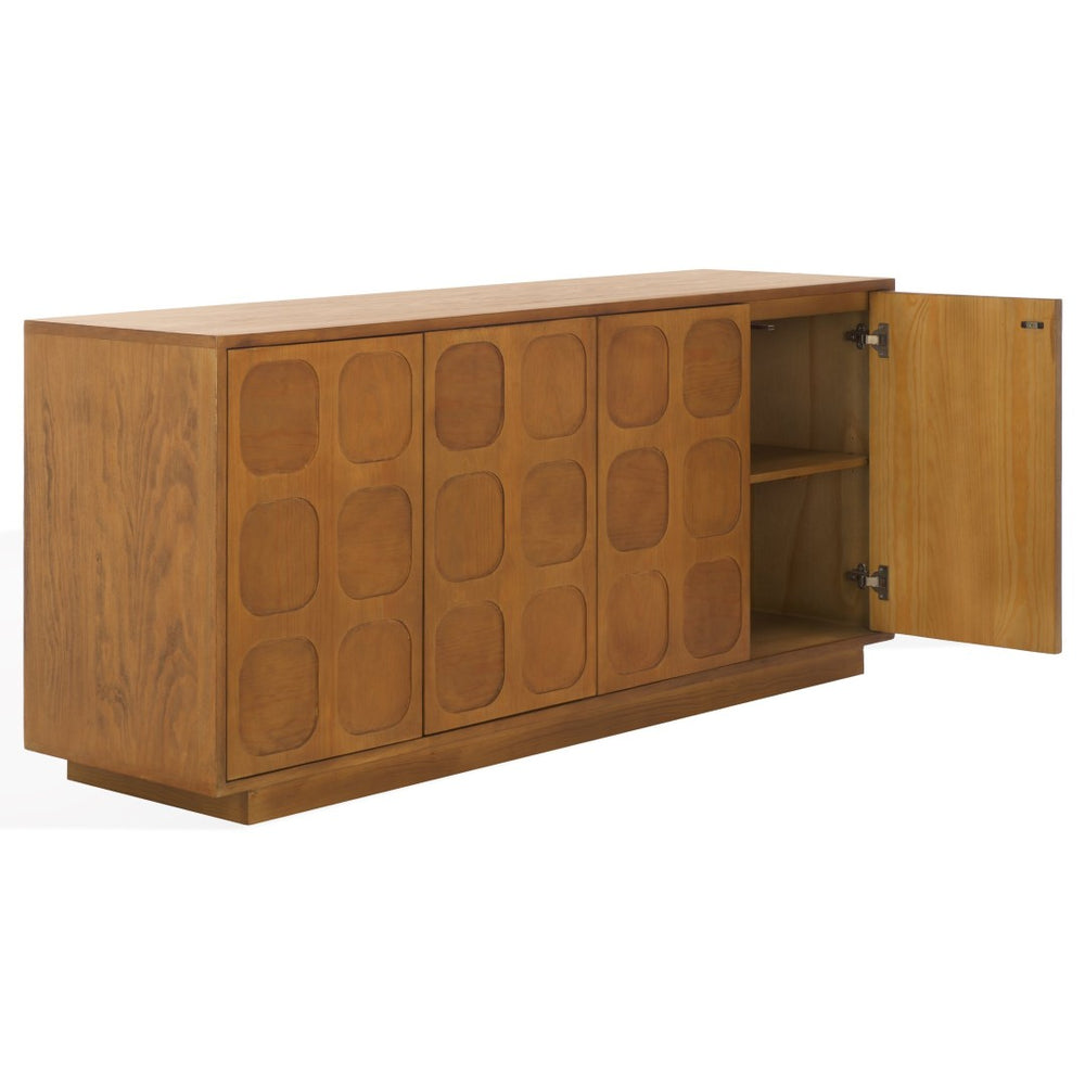 Safavieh BENEDICT Wood Sideboard - Natural Pine Buffet with Ample Storage for Dining & Living Spaces SFV5542A