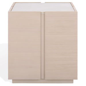 Safavieh Alanabella Marble & Wood Square Accent Table – Elegant White Marble & Blonde Oak Finish For Any Room Sand ,White Marble ,Wood Sfv5551a