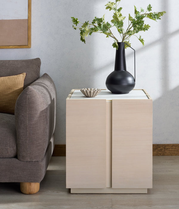 Safavieh Alanabella Marble & Wood Square Accent Table – Elegant White Marble & Blonde Oak Finish For Any Room Sand ,White Marble ,Wood Sfv5551a