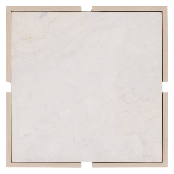 Safavieh Alanabella Marble & Wood Square Accent Table – Elegant White Marble & Blonde Oak Finish For Any Room Sand ,White Marble ,Wood Sfv5551a