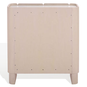 Alanabella Marble & Wood Bar Cabinet With Premium Sand Marble Top And White-Finished Wood Storage Elegance