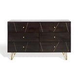 Safavieh Marigold 6 Drawer Dresser Black / Gold SFV5710B