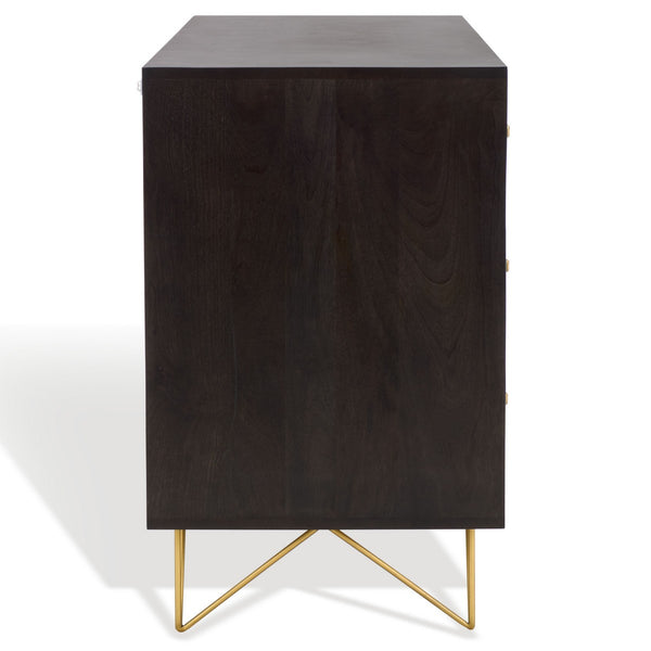 Safavieh Marigold 6 Drawer Dresser Black / Gold SFV5710B