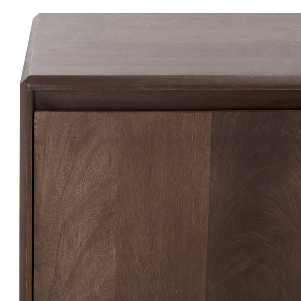 Safavieh RINALDI Minimalist 4-Door Wood Sideboard in Dark Walnut - Versatile Buffet & Media Console Storage SFV5746A