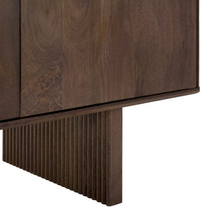 Safavieh RINALDI Minimalist 4-Door Wood Sideboard in Dark Walnut - Versatile Buffet & Media Console Storage SFV5746A