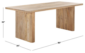 Safavieh Hewlett Wood 80" Dining Table Natural Wood SFV5749A