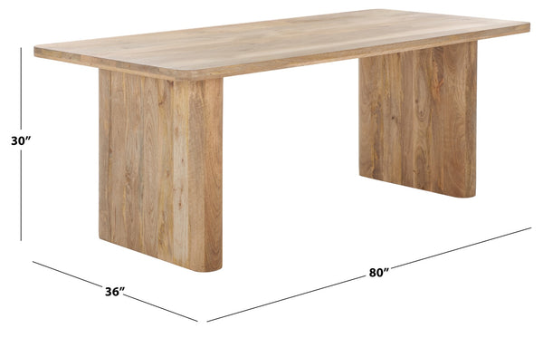 Safavieh Hewlett Wood 80" Dining Table Natural Wood SFV5749A