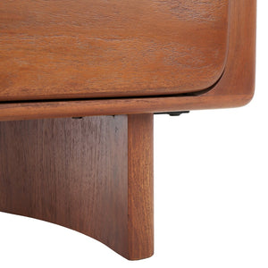 Safavieh FINLEY 2-Drawer Nightstand - Solid Acacia Wood, Natural Finish, Modern Design with Soft-Close Drawers SFV5750A