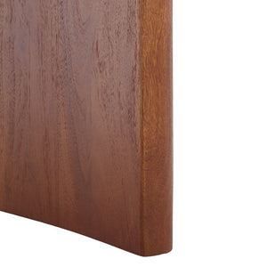 Safavieh TRINSLY Natural Travertine Top Coffee Table - Sculptural Design with Curved Acacia Wood Legs SFV5751A