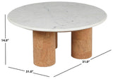 Safavieh Marilynn Marble And Cork Veneer Coffee Table White / Cork SFV5757A-2BX