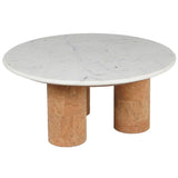 Safavieh Marilynn Marble And Cork Veneer Coffee Table White / Cork SFV5757A-2BX