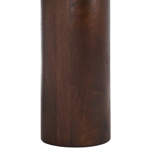 Safavieh JENNAMIRA Round Travertine Coffee Table with Dark Brown Mango Wood Legs - Modern, Durable Design SFV5760A