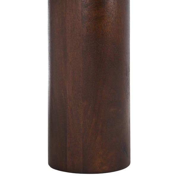 Safavieh JENNAMIRA Round Travertine Coffee Table with Dark Brown Mango Wood Legs - Modern, Durable Design SFV5760A