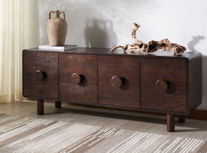 Safavieh JENNAMIRA Dark Brown Sideboard - Modern Art-Deco Design, Stylish Storage for Media, Buffet & Office SFV5761A