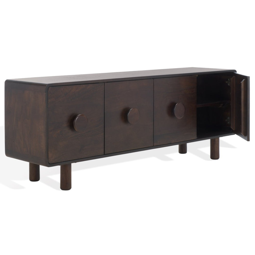 Safavieh JENNAMIRA Dark Brown Sideboard - Modern Art-Deco Design, Stylish Storage for Media, Buffet & Office SFV5761A